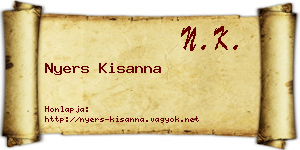 Nyers Kisanna névjegykártya